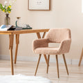 Elegant and Luxurious Faux Fur HengMing Dining Chairs: Stylish Mid Century Side Chairs with Solid Painting Steel Leg for Comfortable Seating Experience in Your Dining Room Decor
