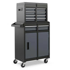 2-in-1 Rolling Tool Chest, 5-Drawer Tool Storage Cabinet with Wheels, Adjustable Shelf, Tool Box Organizer for Garage Warehouse Workshop