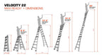 Little Giant Model 22 Aluminum Multi-Use Ladder, Type 1A - 300 lbs. Rated