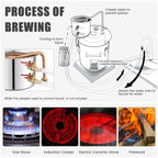 5/10 Gal 2 Pots Alcohol Still Home Brewing Kit, 40L Stainless Steel Water Alcohol Distiller, Wine Making Kit for Whiskey Brandy Beer