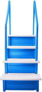 Select Anti-Slip in-Pool Steps | Gray | for Above Ground Swimming Pools | Can Mount to Decks 48" to 54" H | Safety Stairs Capacity Up to 300 lbs