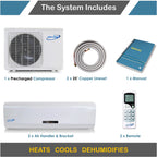 2 Zone Mini Split 9000 12000 Ductless Air Conditioner Pre-Charged Dual Zone 21 Seer Mini Split Includes