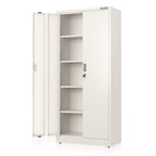 WORKPRO Metal Garage Storage Cabinet with Locking Doors and Adjustable Shelves,71 inches Tall Storage Cabinet for Tools, Office, Home, Shops (Black), Solid Packed