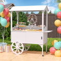 Candy Cart with Wheels for Party，Wood Dessert Cart with Storage Cabinet
