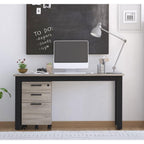 Apex Desk and File Cabinet, Weathered Oak