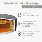 INTEX 28451EP PureSpa Greystone Deluxe Spa Set: Includes Energy Efficient Spa Cover and Wireless Control Panel �C Spa Control App �C Built-In FastFill Inflation System �C 6 Person Capacity �C 77" x 28"