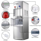2-in-1 Top Loading Water Dispenser Built-In Ice Maker, 27LBS/24H Ice Machine with Child Safety Lock
