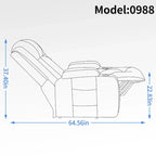 Lazy Boy Power Lift Recliner Chair, Modern Single Motor Massage Sofa Chair with Lumbar Heating, USB Charging Port, Cup Holders
