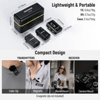 NEEWER Wireless Lavalier Microphone System with Charging Case