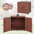 Wooden Garden Storage Cabinet Outdoor Tool Shed for Patio Backyard with Doors, 30" x 22" x 28.5"