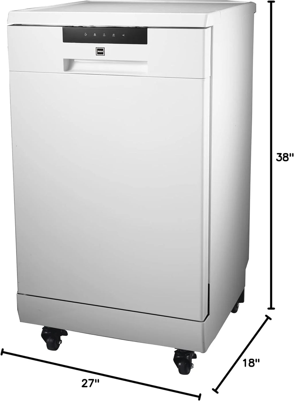 Portable Dishwasher, 18in Wide, 8 Place Settings Capacity, White