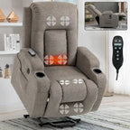 Lazy Boy Power Lift Recliner Chair, Modern Single Motor Massage Sofa Chair with Lumbar Heating, USB Charging Port, Cup Holders