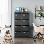 MIIIKO 4 Drawer Filing Cabinets with Lock, Metal File Cabinet with 4 Drawers, Home Office File Folders Cabinet for Letter Legal A4 File Size