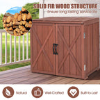 Wooden Garden Storage Cabinet Outdoor Tool Shed for Patio Backyard with Doors, 30" x 22" x 28.5"