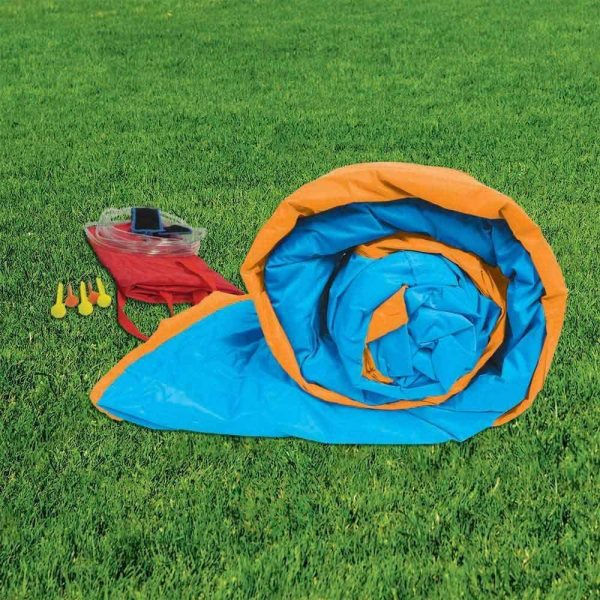 BANZAI Pipeline Twist Kids Inflatable Outdoor Backyard Water Pool Aqua Splash Park and Slides