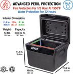 SentrySafe Charcoal Gray Waterproof and Fireproof Safe, Lock Box with Keypad for Documents and Hanging File Folders, Exterior: 14.1 x 16.6 x 13.8 Inches, ?FHW40300