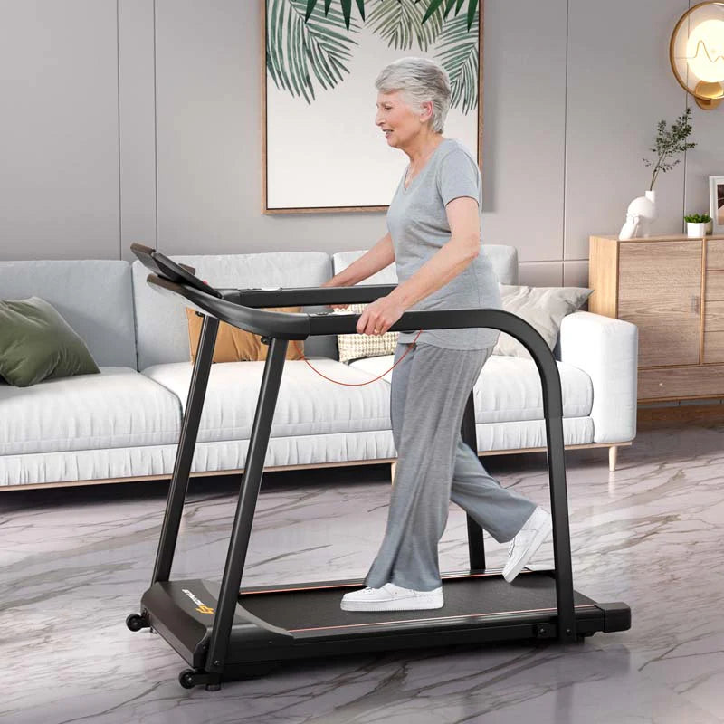 Walking Treadmill for Seniors - 2.5 HP Motor, Long Handrail, 300 lbs Capacity & Pulse Sensors
