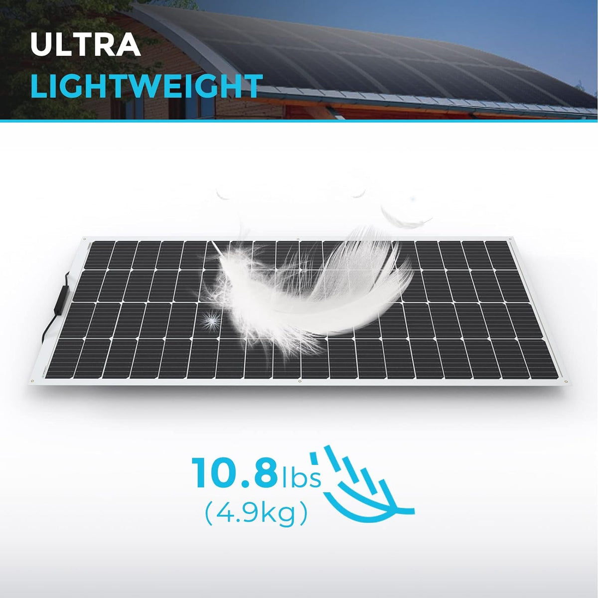 Renogy Solar Panels 200 Watt 12V  Flexible Solar Panel 200W 22% High-Efficiency  240�� Ultra Lightweight Solar Panels for Marine RV Cabin Van Car Boat Camping Curve Surfaces