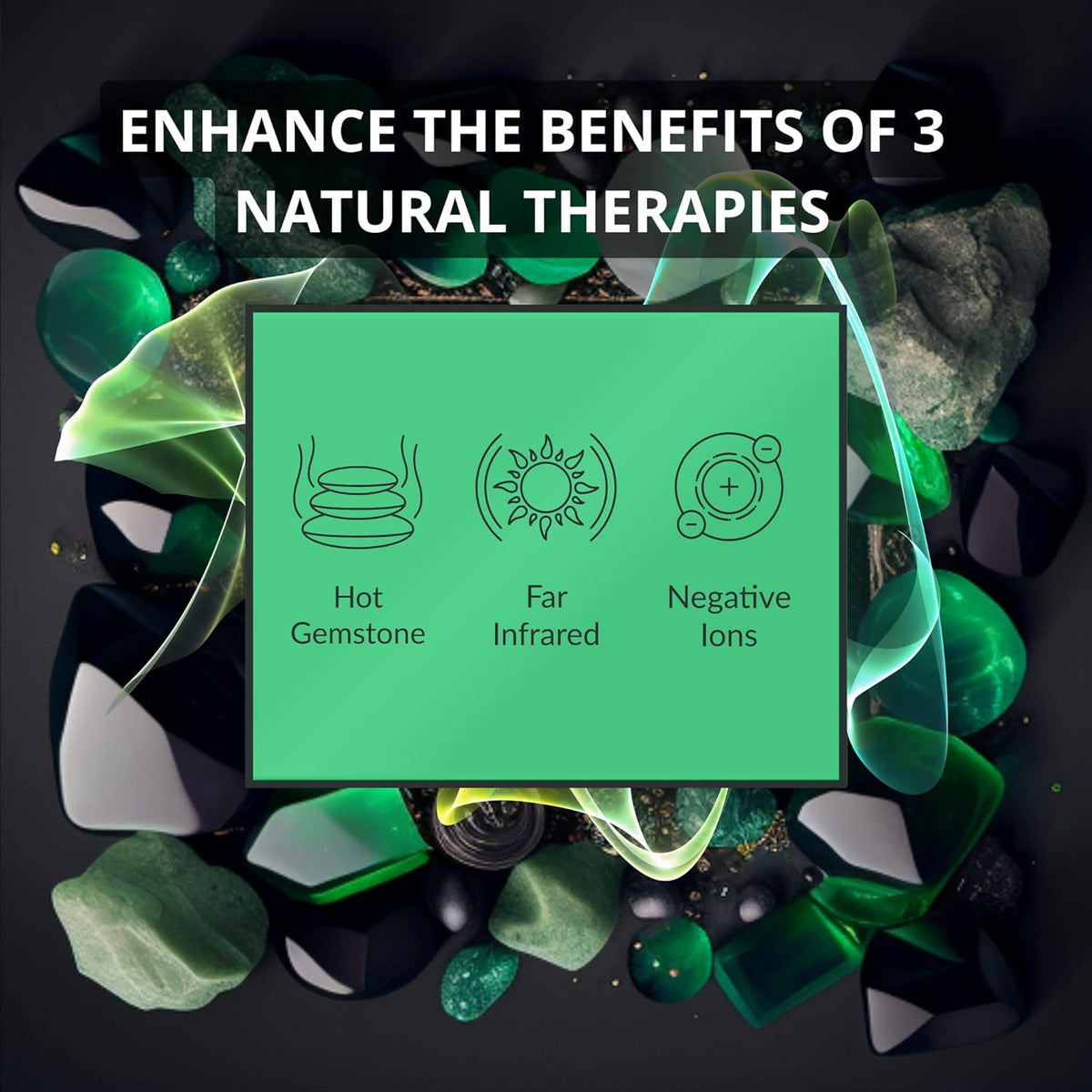 HealthyLine Far Infrared Heating Pad - Hot Stones Jade Tourmaline - Negative Ions - Mesh JT Mat Full 7224 Soft Light InfraMat Pro®