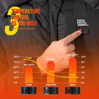 (Free Gift)Kemimoto Men's Electric Warming Heating Coat with Battery Pack & Detachable Hood