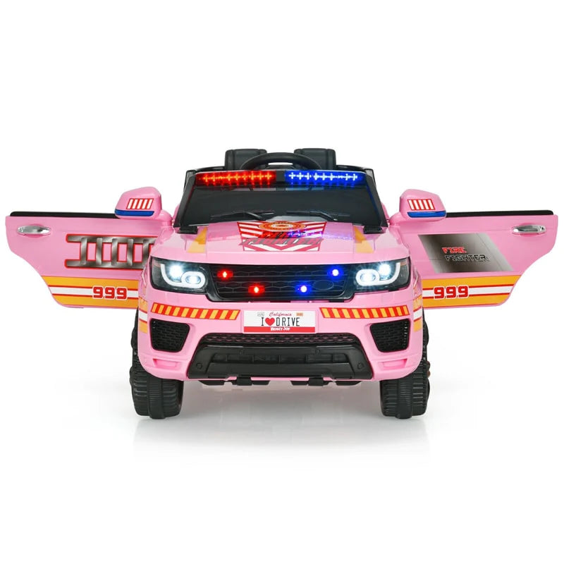 Kids Ride On Police Car 12V Battery Powered Electric Riding Toy Truck Car with LED Siren Flashing Light