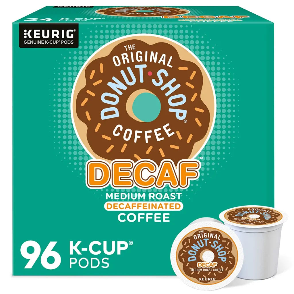 The Original Donut Shop Decaf Medium Roast K-Cup Pods, 96 Count �?Compatible with Keurig, Kosher Certified, Recyclable