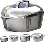 Cast Aluminum Dutch Oven - 8 Quart - Oval Dutch Oven Pot with Lid for Families and Parties - Lightweight Cajun Cookware with Ideal Heat Distribution - Oval Roaster Pan with Lid (13 Inch)