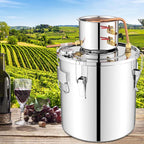 5/10 Gal 2 Pots Alcohol Still Home Brewing Kit, 40L Stainless Steel Water Alcohol Distiller, Wine Making Kit for Whiskey Brandy Beer