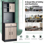 Giantex Kitchen Buffet Storage Cabinet, 3-Door Wood Tallboy with Drawer Spacious Countertop