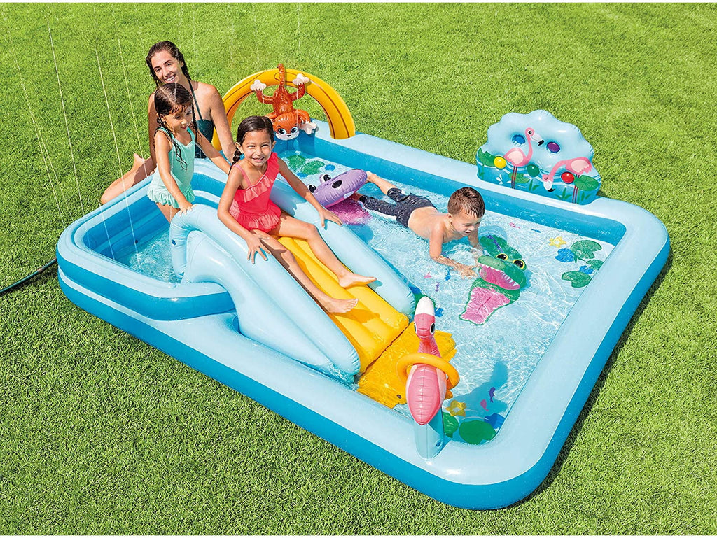 Inflatable Jungle Adventure Play Center – 96′′ x 78′′ x 28′′ – Kiddie Pool for Ages 2 and Up