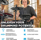 Nitro Max Electric Drum Set with Mesh Pads & Bluetooth
