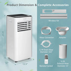 Costway 10000 BTU Portable Air Conditioner 3-in-1 Air Cooler with Fan Dehum Sleep Mode