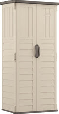 Suncast Vertical Outdoor Storage Shed with All-Weather Construction  Vanilla