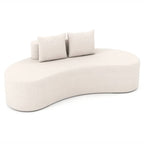 78.5" Upholstered Curved Sofa Couch w/ 2 Cozy Pillows, Low Backrest, Sponge Padded Seat, No Assembly Modern Floor Couch for Living Room Bedroom